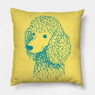 Poodle (Yellow and Teal) Pillow