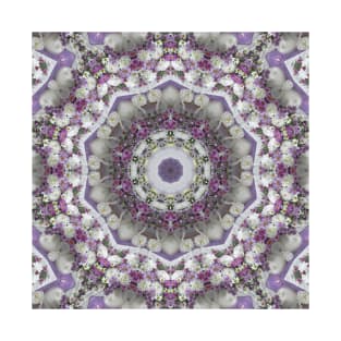 Mandala Kaleidoscope in Lavender, Lilac, and White T-Shirt