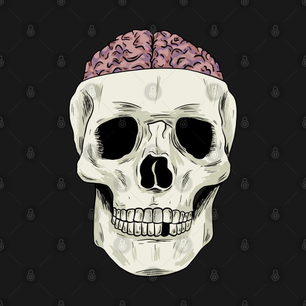 Skull showing Brain by Black Snow Comics