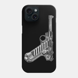 Luger Diagram (white) Phone Case