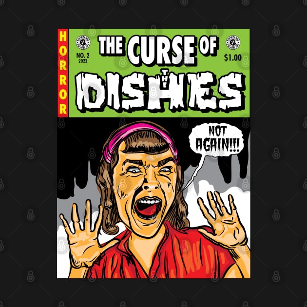 The Curse of the Dishes, Horror Comicbook Cover by eShirtLabs