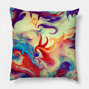 Abstract Liquid Paint Texture Pillow