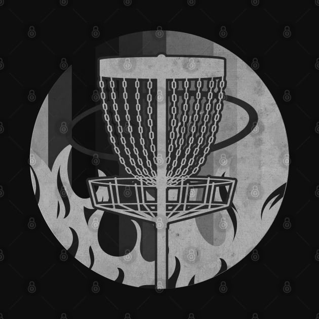 Disc Golf On Fire BW by CTShirts