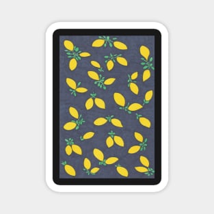 Lemon Drops on Navy Blue Magnet