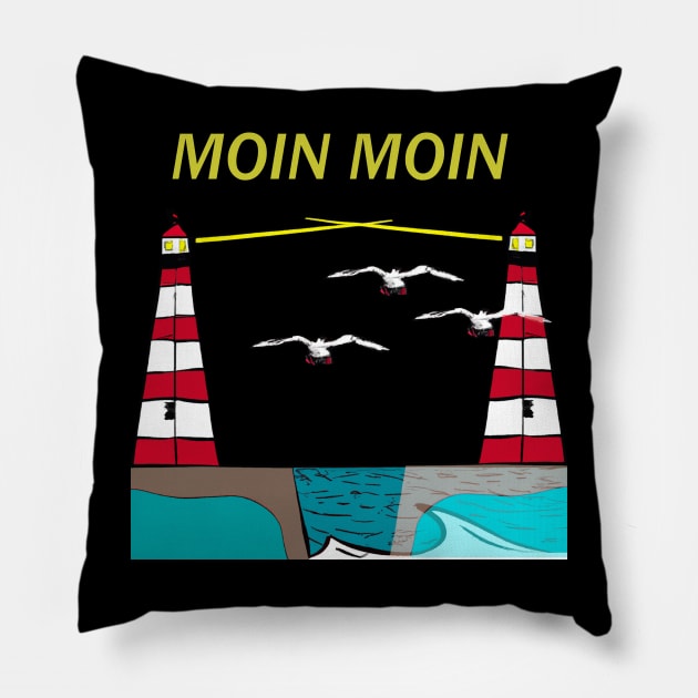 Moin North Sea Pillow by Imutobi