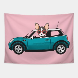 Dog and Car CHIHUAHUA Tapestry