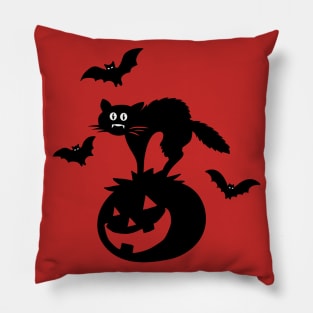 Halloween Scared Black Cat Pillow