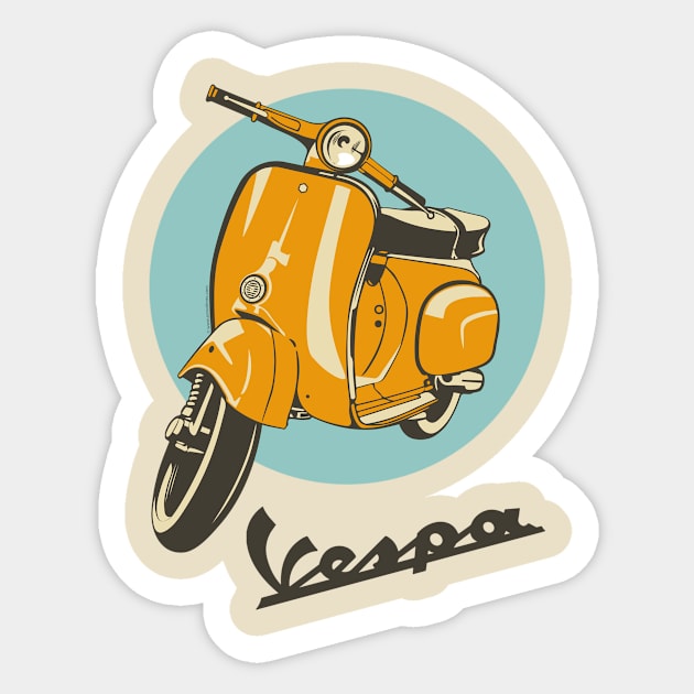 Sticker Motorbike Vespa Vintage