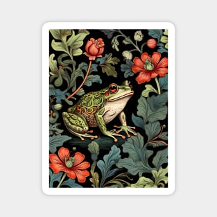 Frog in Forest | William Morris Inspired Art | Nature Artwork Magnet