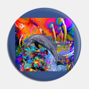 Dolphin Color Splash Pin