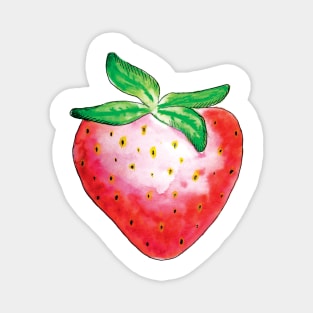 Red watercolor strawberry Magnet