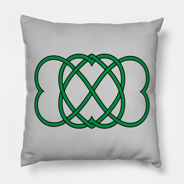 Celtic Knot Heart St Patricks Pillow by skauff