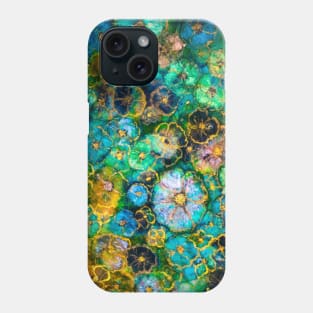 Floral abstract turquoise Phone Case