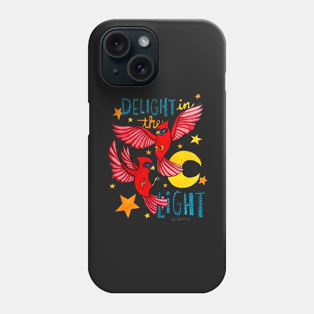 Delight in the Light - Animals of Inspiration Cardinals Illustration Phone Case by mellierosetest