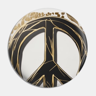 Peace Sign Gold Shadow Silhouette Anime Style Collection No. 263 Pin