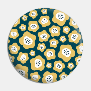 Funky Floral Pattern II in Charcoal and Yellow Pin