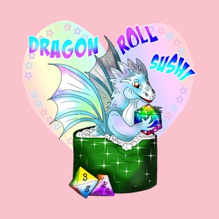 baby dragon roll sushi with dnd dice T-Shirt