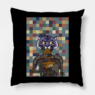 Mars NFT - RobotMask with AnimalEye Color and GlassSkin on TeePublic Pillow