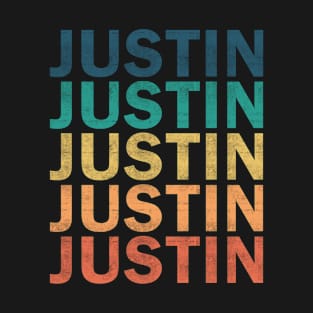 Justin Name T Shirt - Justin Vintage Retro Name Gift Item Tee T-Shirt