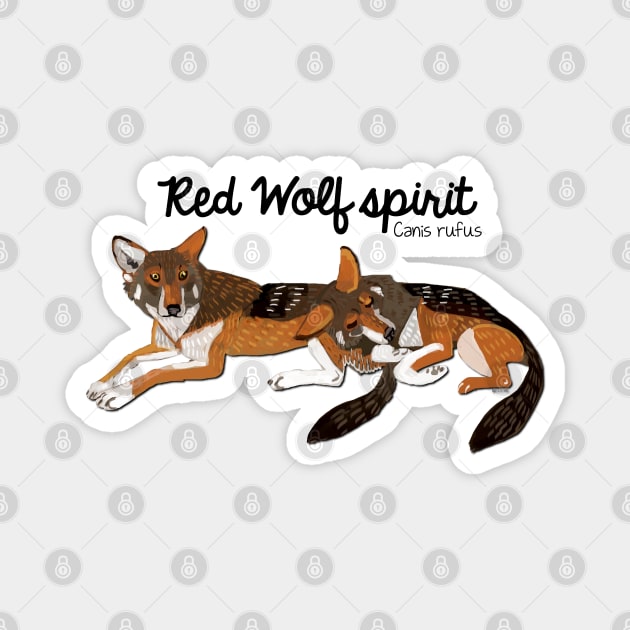 Canis rufus the Wolf Spirit #2 Magnet by belettelepink