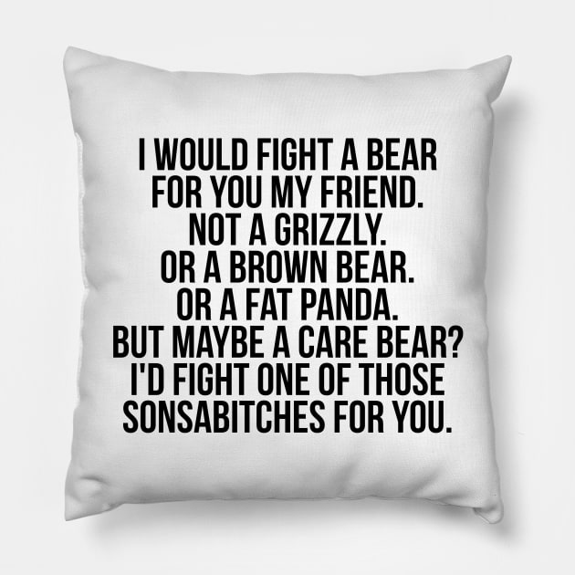 Would fight a bear for friend Pillow by IndigoPine