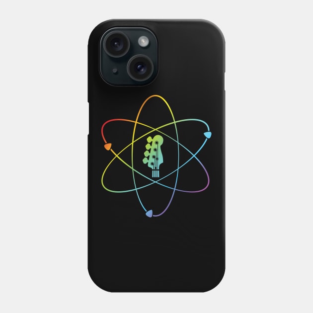 Bass Guitar Headstock Atom Symbol Colorful Phone Case by nightsworthy