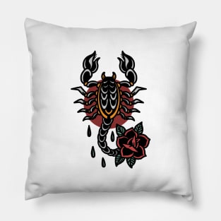 scorpion rose tattoo Pillow