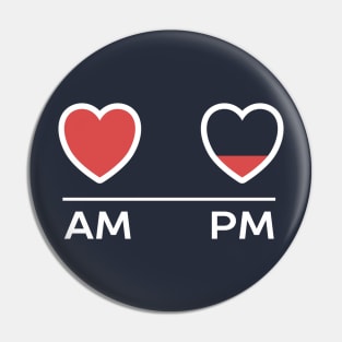 AM and PM Work Day Funny Retro Pin