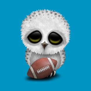 Cute Baby Owl Playing With Football T-Shirt