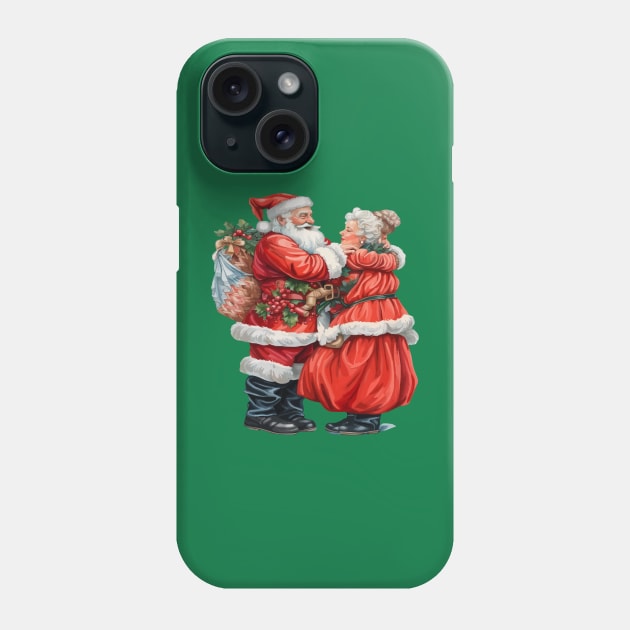 Nostalgic Mr and Mrs Claus Festive Christmas Couple Phone Case by taiche