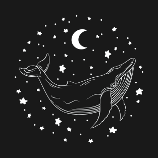 Majestic Blue Whale Amidst the Celestial Circle T-Shirt