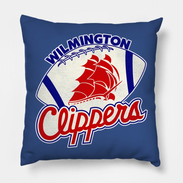 Defunct Wilmington Clippers Football Team Pillow by Defunctland