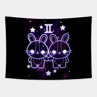 Gemini kawaii zodiac sign Tapestry