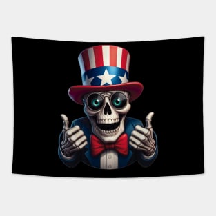 Sugar Skull Uncle Sam - Thumbs Up Tapestry