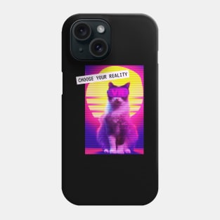 Retro Katze Virtual Reality Vaporwave Techno Party Phone Case