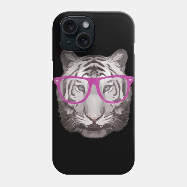 Tiger face nerd vintage look 80s Phone Case by Collagedream