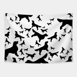 Golden Retriever Pattern BW Tapestry