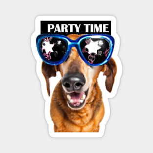 Party Time Dog Funny Magnet