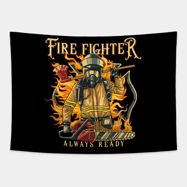 Fire fighter Tapestry by akawork280