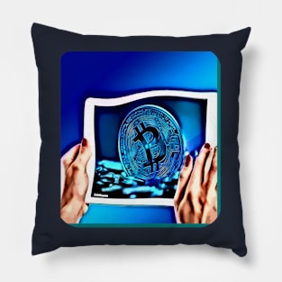 Bitcoin blue make money Pillow