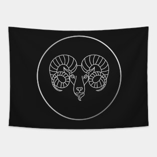 Aries Zodiac Art Silver Tapestry