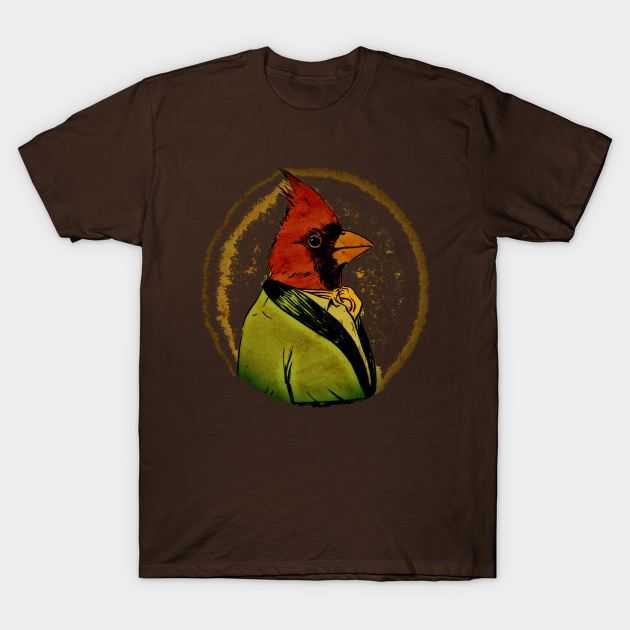 Cardinal In Smoking Jacket - Bird - T-Shirt