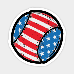 Baseball American Flag 4th Of July Magnet