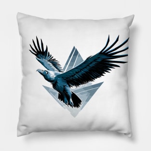 Blue Vulture Aesthetic Pillow