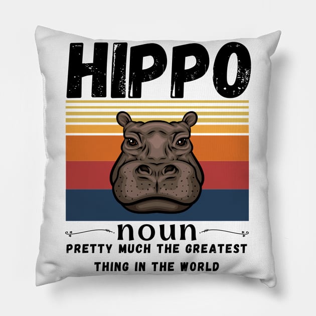 Hippo Animals Definition Pillow by JustBeSatisfied