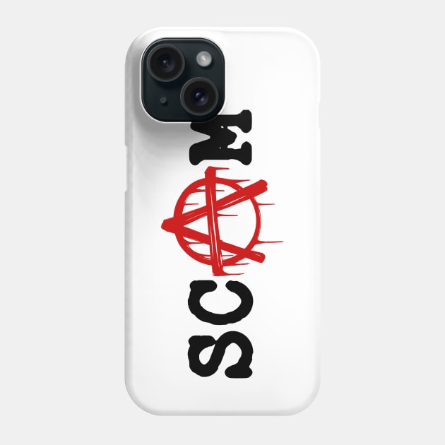 SCAM // Anarchy red logotype. Minimalistic old font lettering Phone Case by MSGCNS