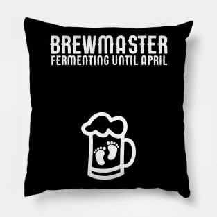 Pregnancy Announcement Shirt Beer Due Date in April 2020 Pillow