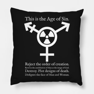 Trans Radiation (Alternate) - Age of Sin - Papal Text -White Pillow