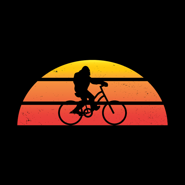 Cycling Bigfoot Bicycle Sasquatch Cyclist by TheTeeBee