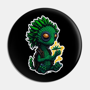 Rastafari weed alien Pin